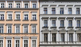tow old houses with stucco in Berlin Kreuzberg