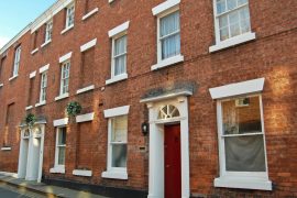row of georgian period houses in english town